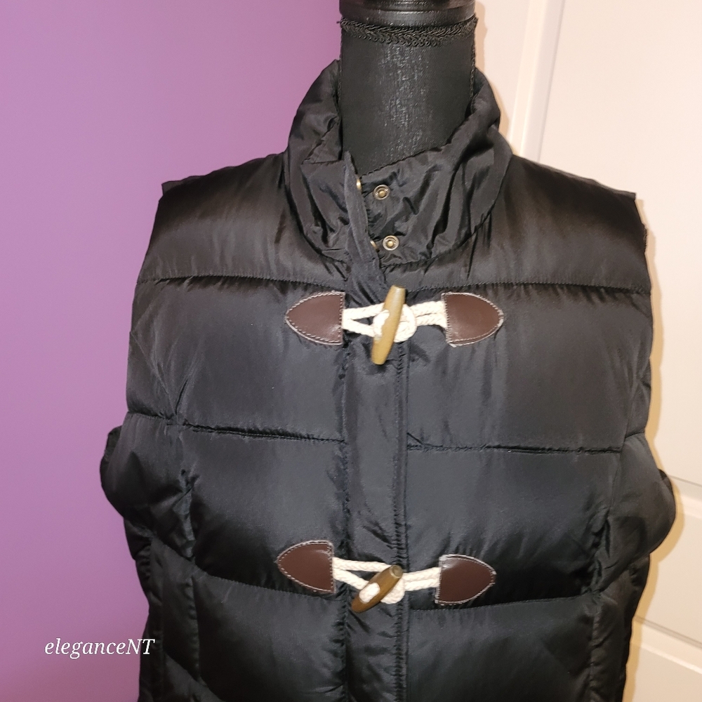 Arizona Jeans Black Puffer Vest with Toggle Closures Sz: 1X - Picture 3 of 12